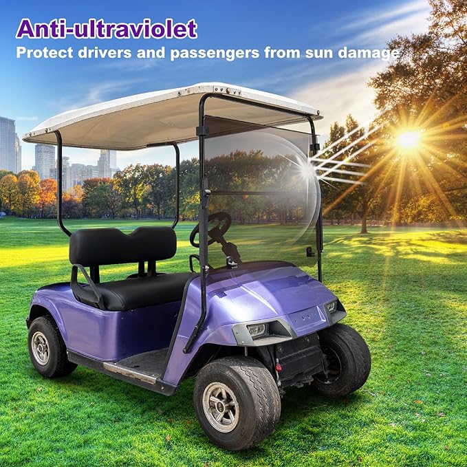 4.5mm Extra Thick Tinted Golf Cart Windshield - Compatible with EZGO TXT 1995-2013 Models (Gas & Electric) | Replacement Windshield for Golf Cart Accessories