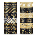 Whaline 12 Rolls Christmas Washi Tape Black Gold Xmas Washi Masking Tape Foil by Whaline