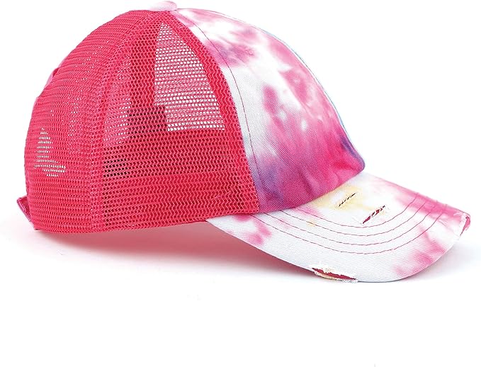 C.C Ponycap Messy High Bun Ponytail Adjustable Glitter Mesh Trucker Baseball Cap
