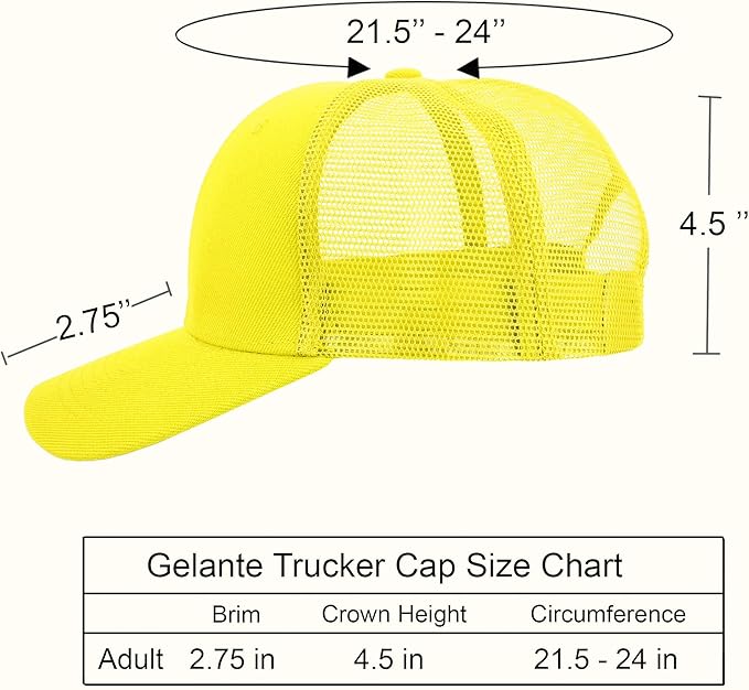 Gelante Mesh Trucker Hat Baseball Cap Structured Front Panel Wholesale LOT 12 Pack