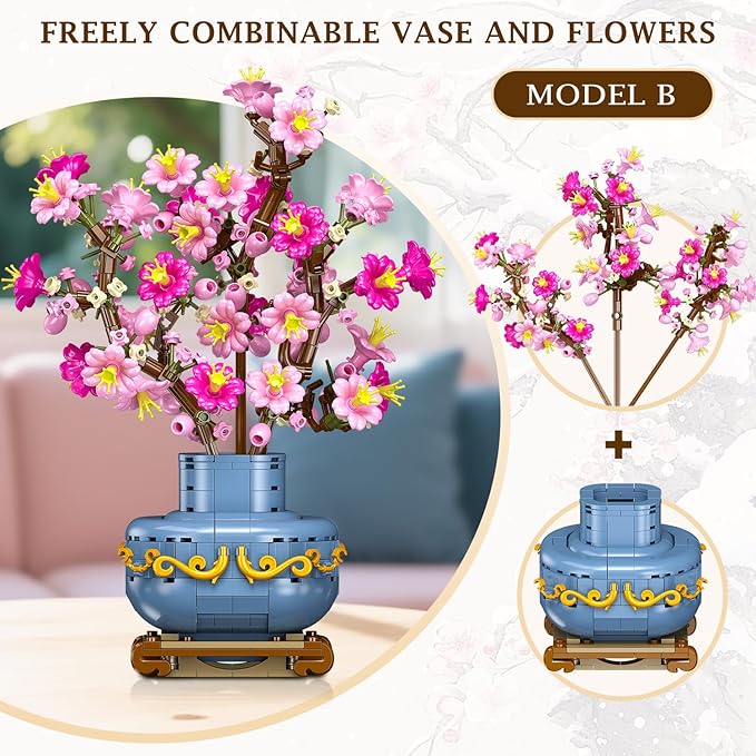 HOGOKIDS Flowers Cherry-Blossom Bonsai Building Set - 2 in 1 Artificial Bonsai - Image 5