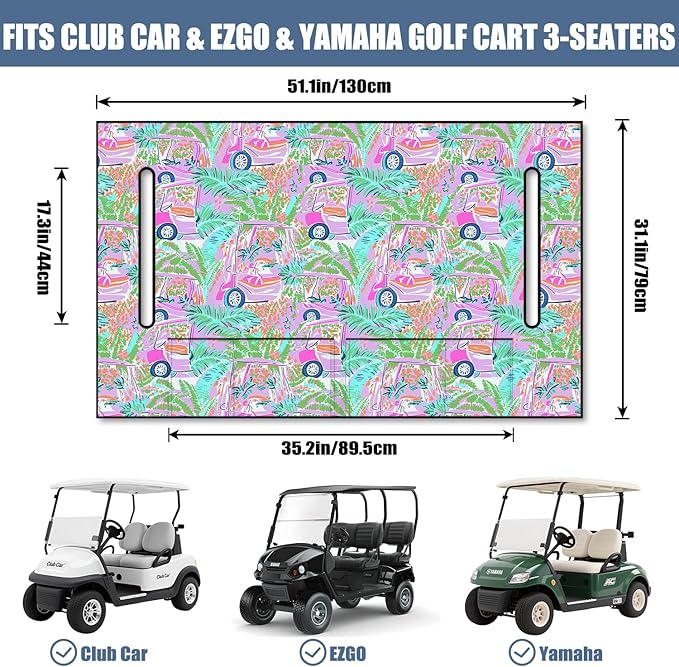 Golf Cart Seat Covers, Golf Cart Seat Towel Blanket for 2-Seat Golf Carts, Breathable Golf Cart Seat Cushions Golf Club Car Accessories 51'' x 31''
