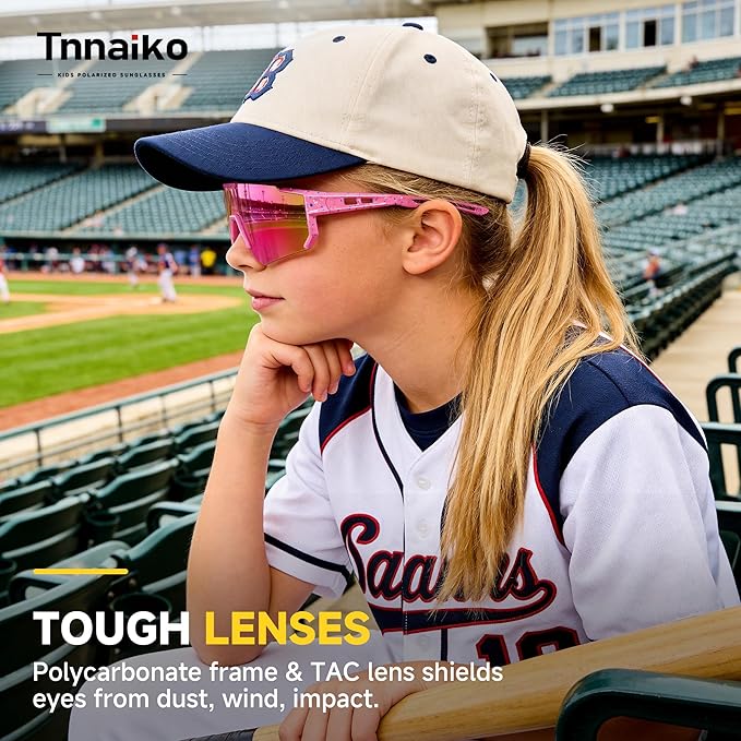 Kids Polarized Sunglasses for Boys & Girls, Youth Baseball Softball Cycling Sports Sunglasses UV Protection Ages 3-12