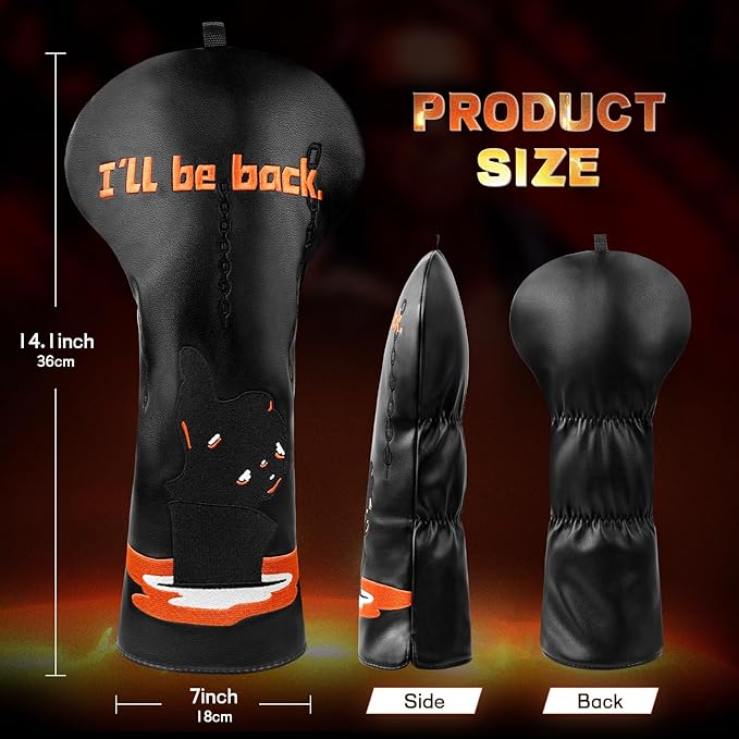 Big Crazy Golf Headcovers - Funny Golf Club Covers - Driver Headcover with Tour Grade PU Leather - Golf Driver Headcover, Waterproof Golf Head Covers, Soft Lining Golf Gift