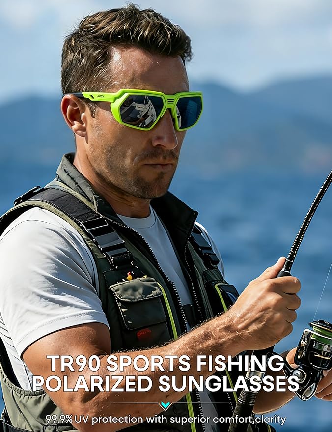 ATTCL Sports Polarized Sunglasses for Men: Womens UV400 Protection, Lightweight Wrap Around TR90 Frame for Fishing Golf