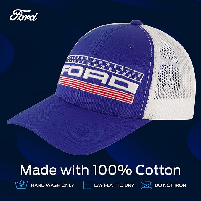 Ford Truck Hat, Logo Mesh Adjustable Baseball Cap with Curved Brim