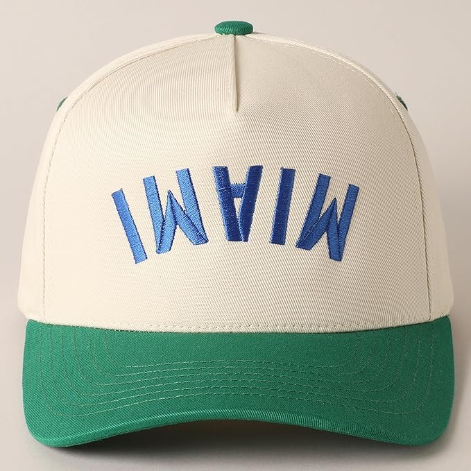 MIRMARU Two-Tone Vintage Canvas Trucker Hats for Men & Women, Adjustable Size Baseball Caps with Trendy Embroidered Design
