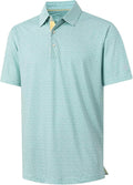 M MAELREG Mens Golf Shirt Short Sleeve Dry Fit Print Moisture Wicking Performance Patterns Collared Polo Shirt