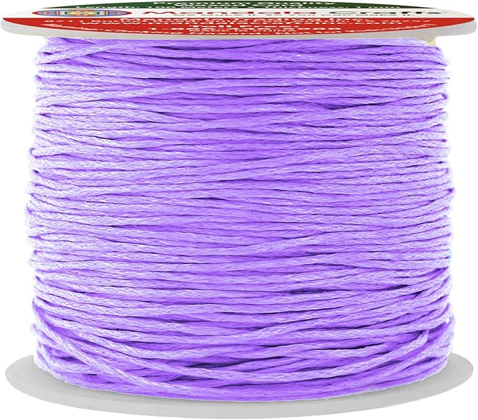 Mandala Crafts 1mm 109 Yards Lavender Cotton Waxed Cord by MandalaCrafts