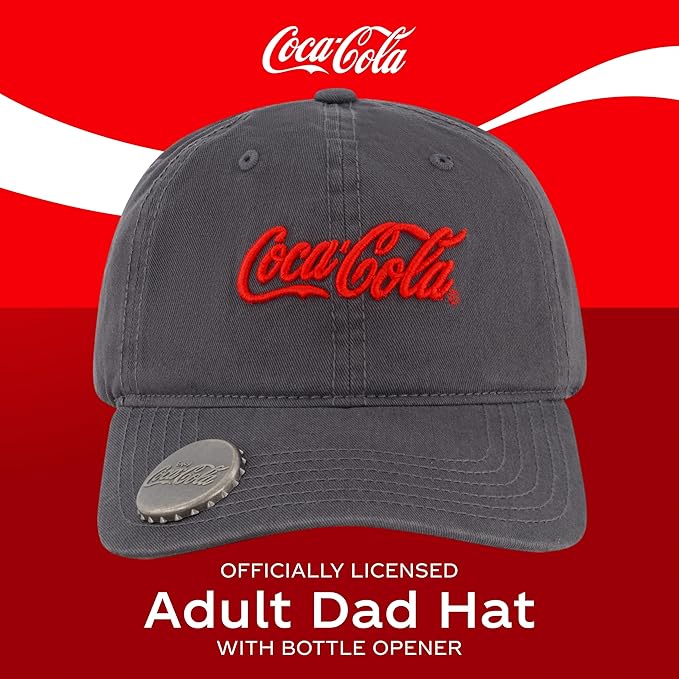 Coca Cola Hat, Adjustable Baseball Cap with Curved Brim, One Size