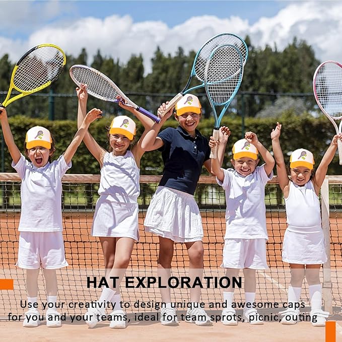 Echolife 9 Pack Sublimation Blanks Baseball Cap Adjustable Polyester Mesh Cap Trucker Hats for Adults Kids Youth