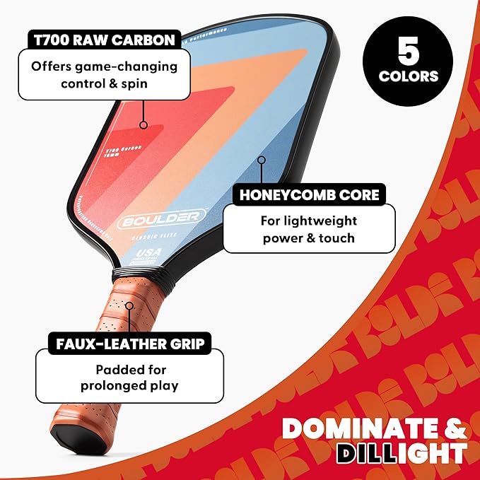 Boulder Carbon Fiber Pickleball Paddle | T700 Carbon Fiber | USAPA Approved - Image 2