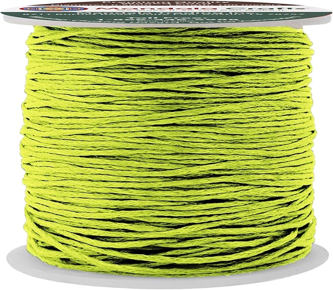 Mandala Crafts 0.5mm 109 Yards Yellow Green Cotton Waxed Cord by MandalaCrafts