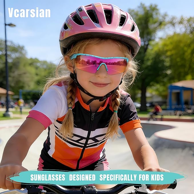 Kids Sunglasses Youth Baseball Sunglasses for Boys Girls 3-12 Polarized Softball Sports Goggles UV Protection