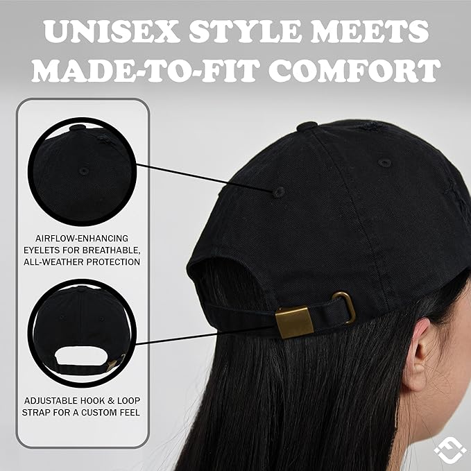 Funky Junque Distressed Vintage Baseball Cap - Embroidered Patch Women's Hat - Holiday, Lifestyle & Patriotic Designs