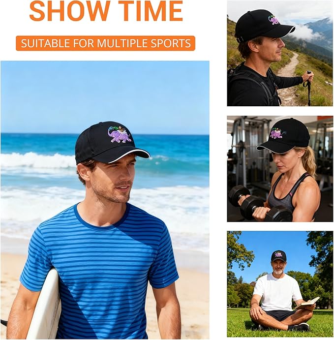 Embroidered Baseball Cap for Men Women, Breathable Cotton Adjustable Hat, Various Patterns for Casual Daily Outfits