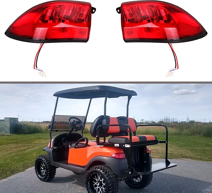 10L0L Golf Cart Tail Lights for Club Car Precedent 2004-Up and Tempo 2018-Up Models - Replacement Taillight Driver and Passenger Rear Lights 12V with 3 Pin Molex Quick Connector Wired