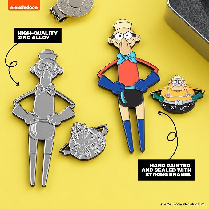 Officially Licensed Spongebob Mermaid Man & Barnacle Boy Divot Tool and Ball Marker Gift Set with Magnetic Hat Clip and Collectible Protective Tin, Golf Accessories for Fans and Golfers