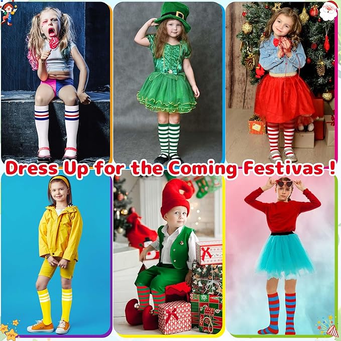 Olreco 1 Pack Toddler Kids Youth Soccer Socks Girls Boys Baseball Socks Youth Knee High Softball Football Accessories Cotton