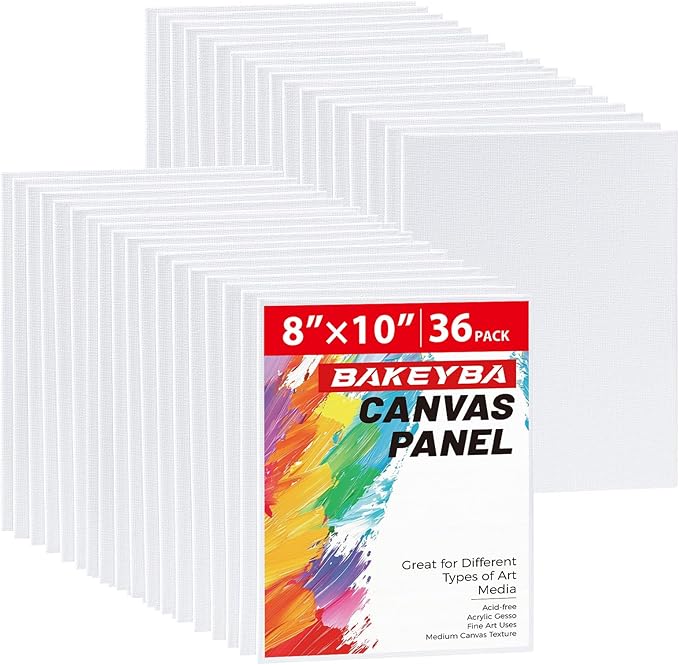 Canvas Boards for Painting 36 Pack, 8x10 Inch Painting Canvas Panels, 100% by Unknown