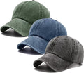 3 Pack Washed Plain Vintage Baseball Cap Cotton Adjustable Twill Bulk Low Profile Classic Dad Hat for Men/Women