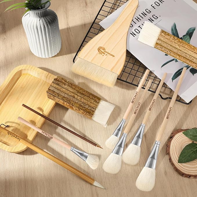 Pottery Glaze Brushes, Different Shape Wool Soft Bristle - Image 2