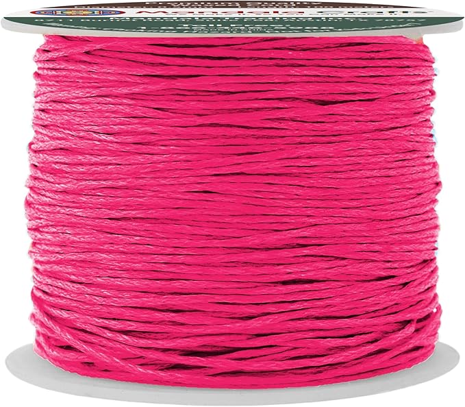 Mandala Crafts 0.5mm 109 Yards Hot Pink Cotton Waxed Cord by MandalaCrafts