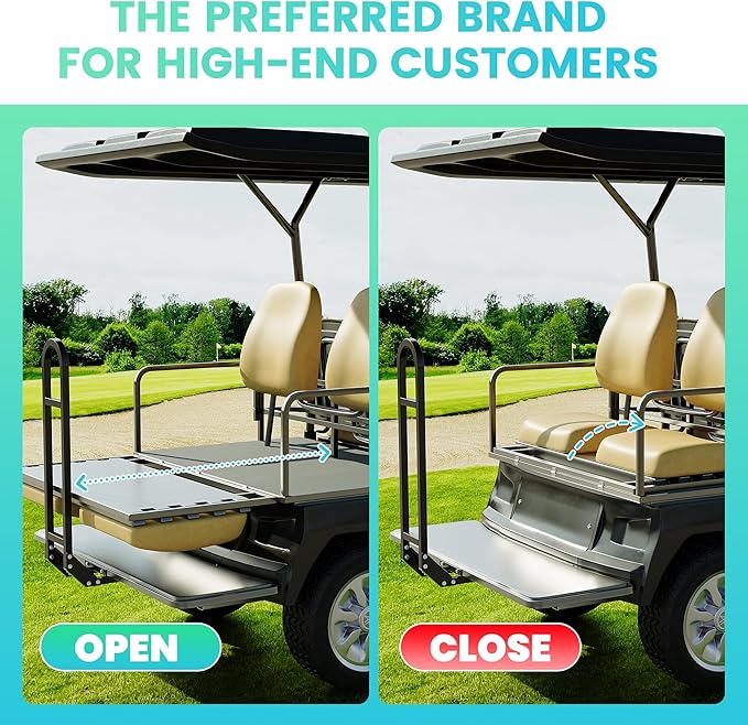 ECOTRIC Universal Golf Cart Rear Seat Safety Grab Bar Safety Seat Handle Rail Handles for Yamaha Club Car EZGO TXT DS Golf Cart Accessories