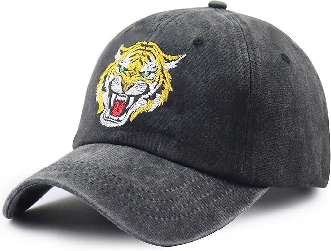 Unisex Adjustable Animal Hat for Men Women, Classic Cotton Wild Animals Embroidered Baseball Cap