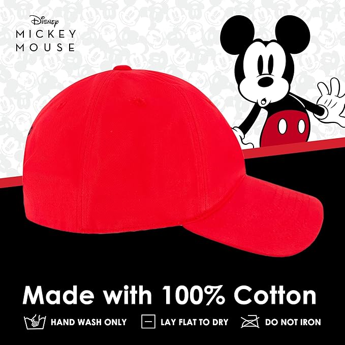 Disney Unisex Adult Disney Mickey Mouse Dad Hat, Adult Baseball Cap with Curved Brim