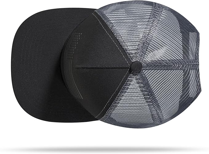 UALON Baseball Cap, Snapback Trucker Hat for Men & Women with American Flag and Adjustable, Breathable Mesh, Flat Bill Hats
