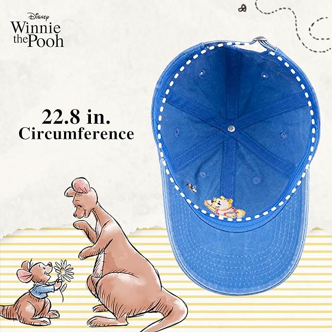 Disney Winnie The Pooh Dad Hat, Adjustable Cotton Baseball Cap with Curved Brim