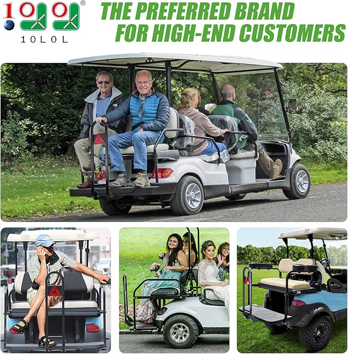 Rear Safety Grab Bar Universal Compatible with Yamaha Club Car EZGO Golf Cart with Reflective Triangle Board