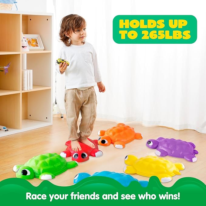 JOYIN Turtle Balance Stepping Stones, Toddler Obstacle Course Coordination Game - Image 3