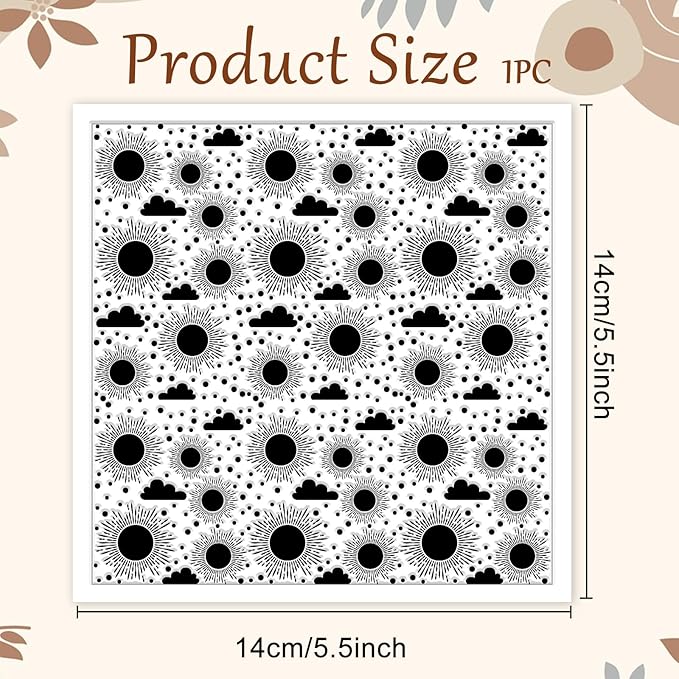 CHGCRAFT Sun and Cloud Polymer Clay Texture Sheets Geometric Pattern Silicone - Image 2