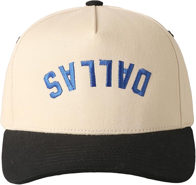 MIRMARU Two-Tone Vintage Canvas Trucker Hats for Men & Women, Adjustable Size Baseball Caps with Trendy Embroidered Design