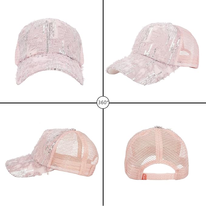 Hoce Fashion Rhinestone Denim Baseball Cap Studded Bling Hat for Women