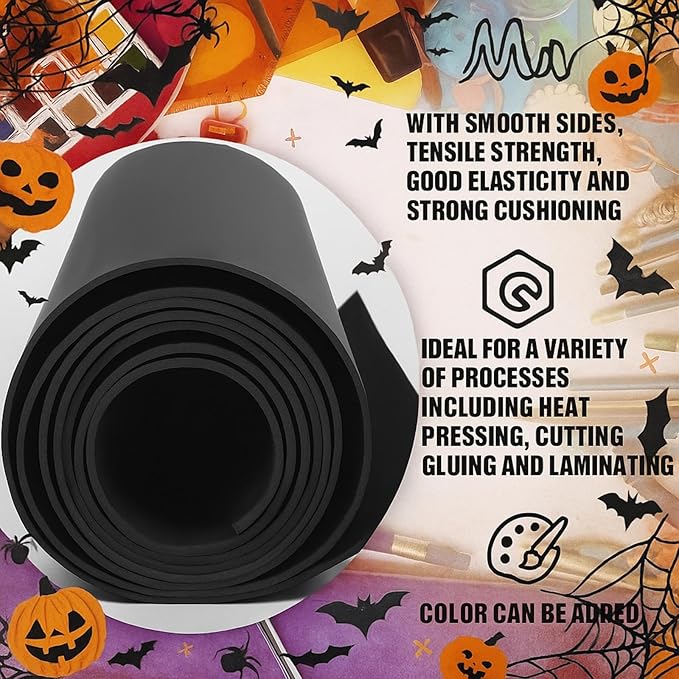 Frienda 35 x 118 Inch EVA Foam Sheet Black EVA Halloween Cosplay Costumes 2 mm - Image 4