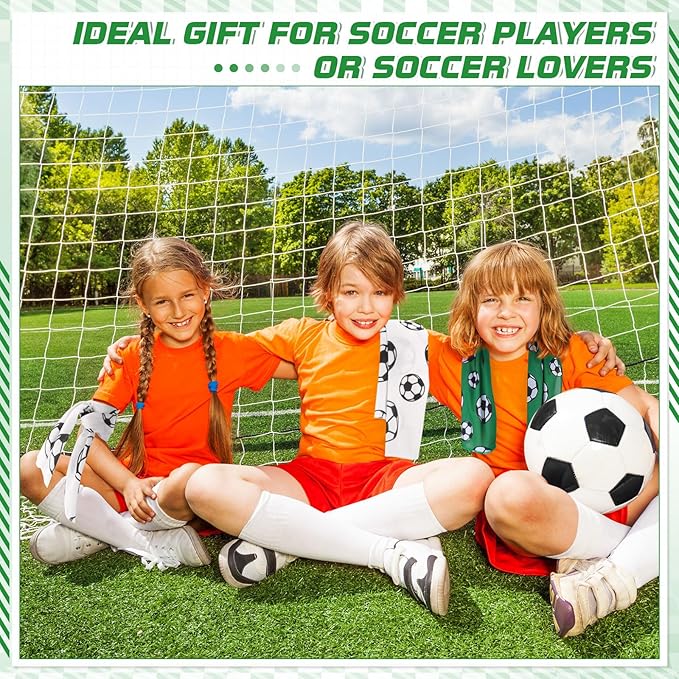 FuWeave 24 Pcs Sports Cooling Towels Baseball Basketball Softball Breathable Soccer Football Volleyball Microfiber Ice Towel Fast Drying for Party Favors Team Gift (Soccer,30 x 9 Inch)