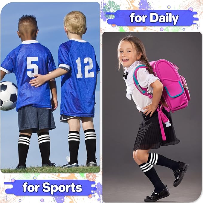 qikqik Toddler Soccer Socks Kids Soccer Socks Boys Baseball Sock Youth Football Sock Girls Softball Accessories Team Sports