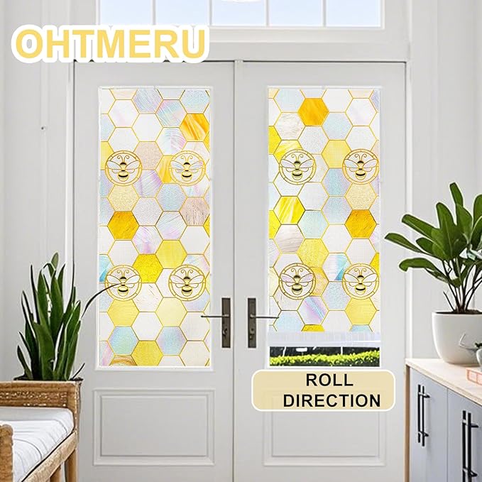 3D Stained Glass Window Privacy Film, Heat Control UV Blocking Static Cling - Image 5