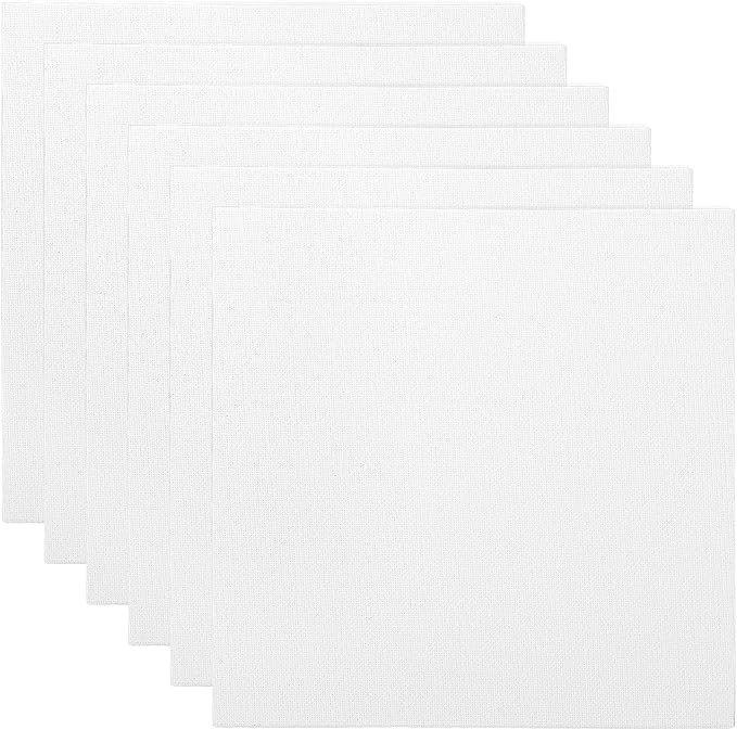 PATIKIL 10x10 Canvas Boards for Painting, 6 Pack 100% Cotton Square Triple by PATIKIL
