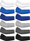 Newcotte 12 Pairs Arm Sleeves for Kids Compression Football Baseball Arm Sleeve Youth UV Protection Breathable Cooling Sleeve