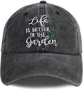 Funny Life is Better in The Garden Hat, Unisex Adjustable Cotton Denim Embroidered Baseball Caps