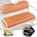 10L0L Golf Cart Seat Covers for Club Car Precedent,EZGO TXT Front/Rear Seats Diamond Pattern,Vinyl Leather with Adjustable Straps and Retractable Buckle, No Stapler Needed