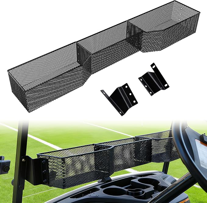Golf Cart Front Inner Basket for EZGO TXT RVX VALOR Yamaha G29 Drive2 G16-G22 Club Car DS Tempo Modular Mesh Storage Tray Organizer for Extended Space (Yamaha G29 2007-2016)