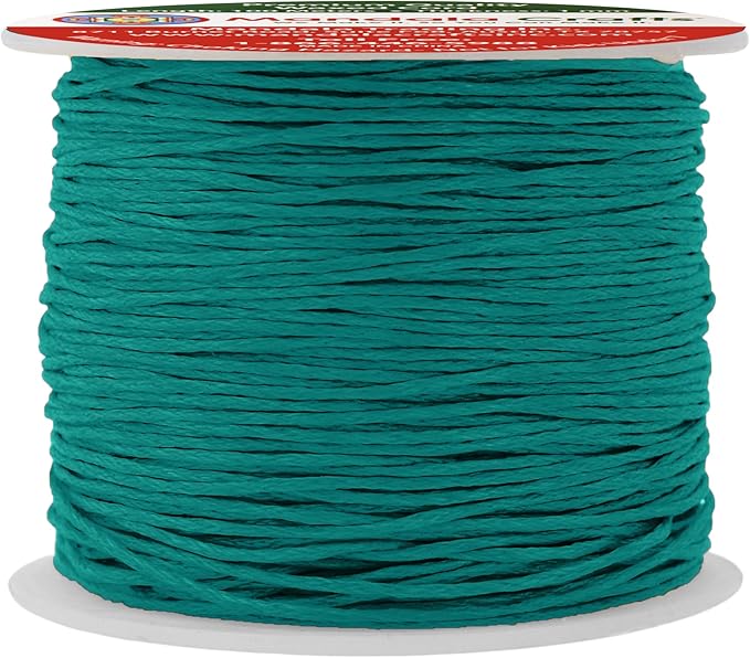 Mandala Crafts 1mm 109 Yards Peacock Green Cotton Waxed Cord by MandalaCrafts
