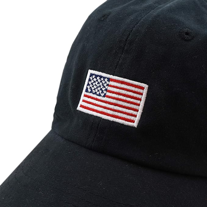 USA Flag & Embroidery Premium 100% Cotton Low Profile Adjustable Baseball Dad Cap