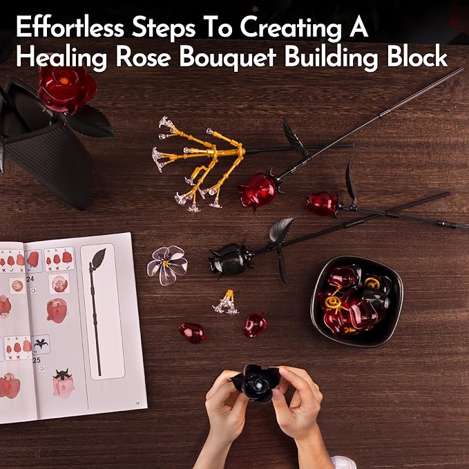 Rose Flower Bouquet Building Set - Image 7