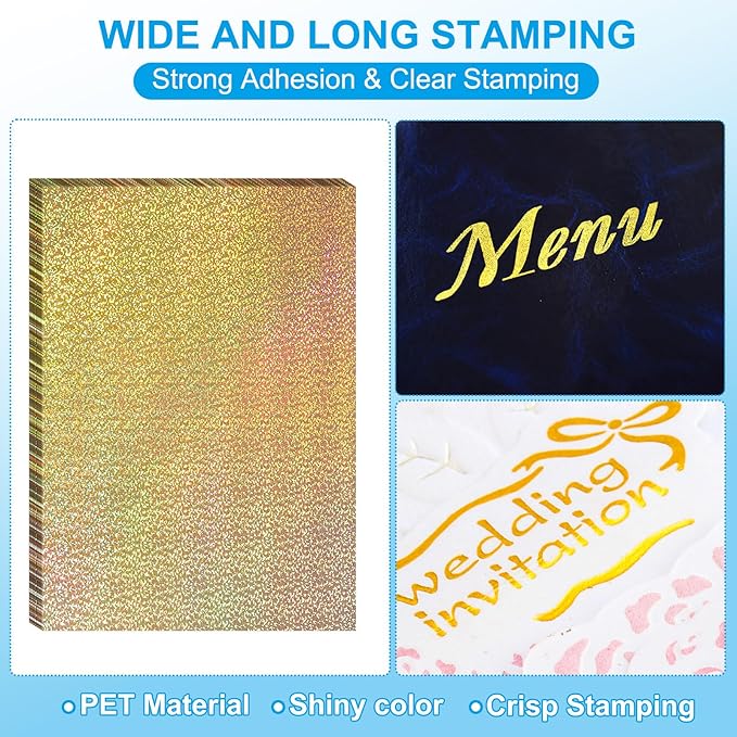PATIKIL 11.7x8.3" Hot Stamping Foil Paper Sheet, 20 Sheets A4 Heat Transfer Hot - Image 3